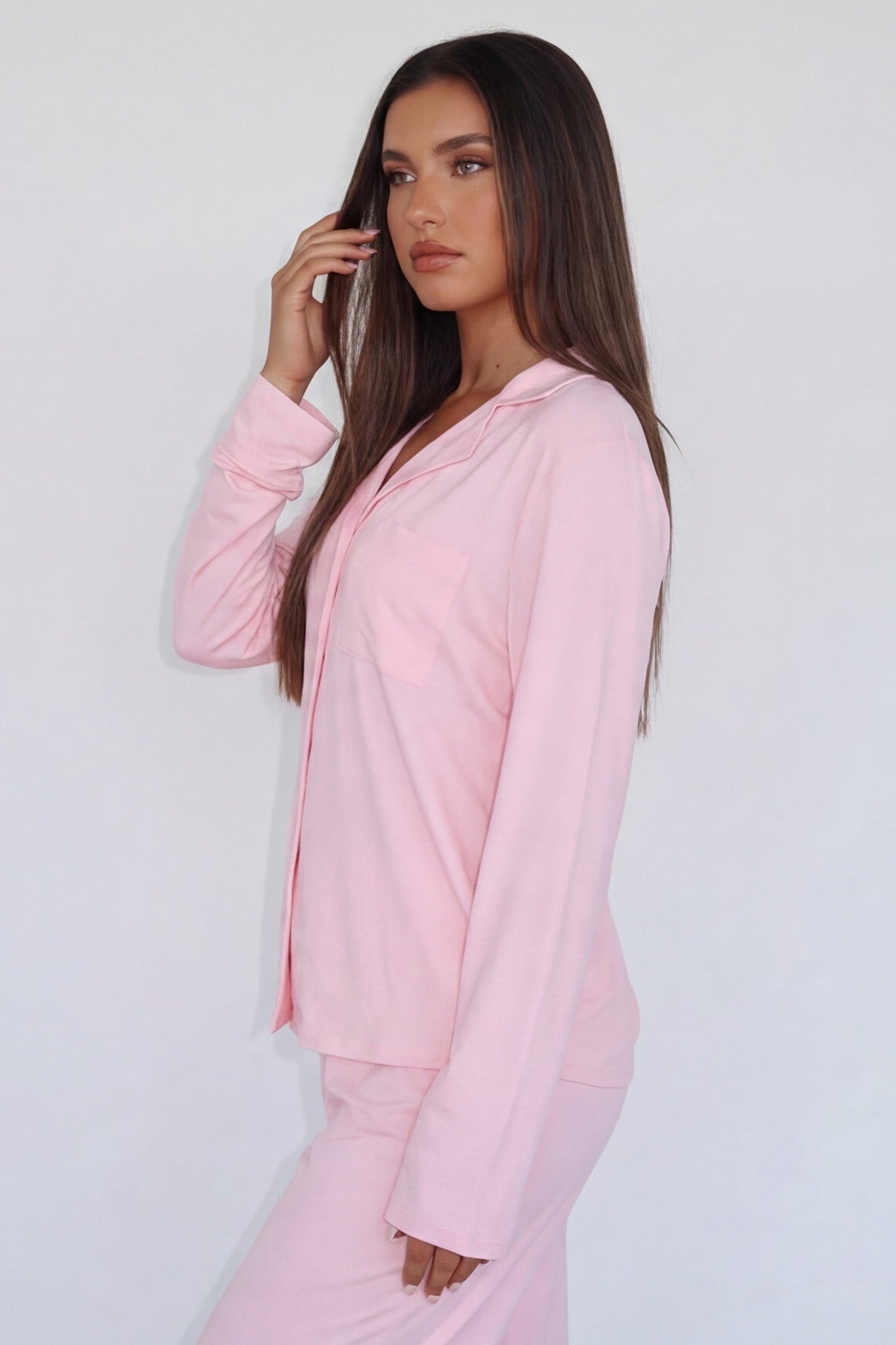 Conjunto de pijama para mujer con botones y cuello con solapas-Sets for women-Casaluzia