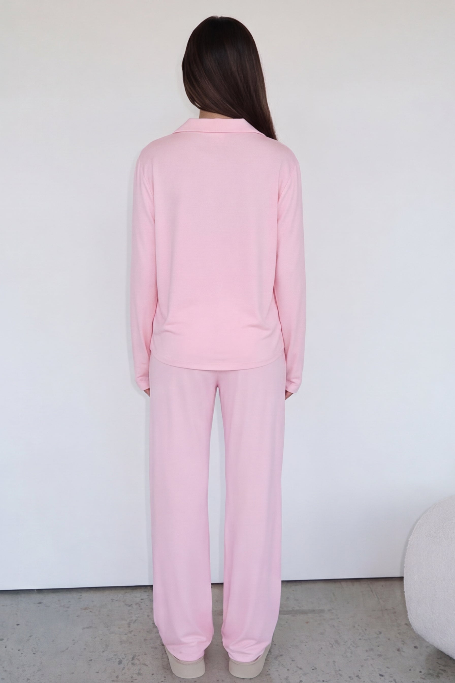 Conjunto de pijama para mujer con botones y cuello con solapas-Sets for women-Casaluzia