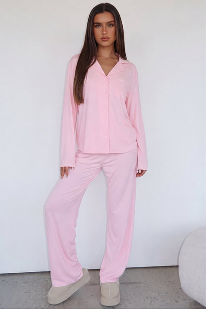 Conjunto de pijama para mujer con botones y cuello con solapas-Sets for women-Casaluzia