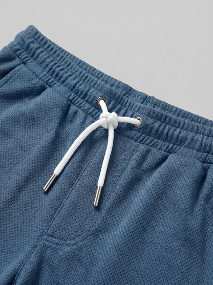 Conjunto de polo y pantalones cortos texturizados para hombre-Sets for Men-Casaluzia