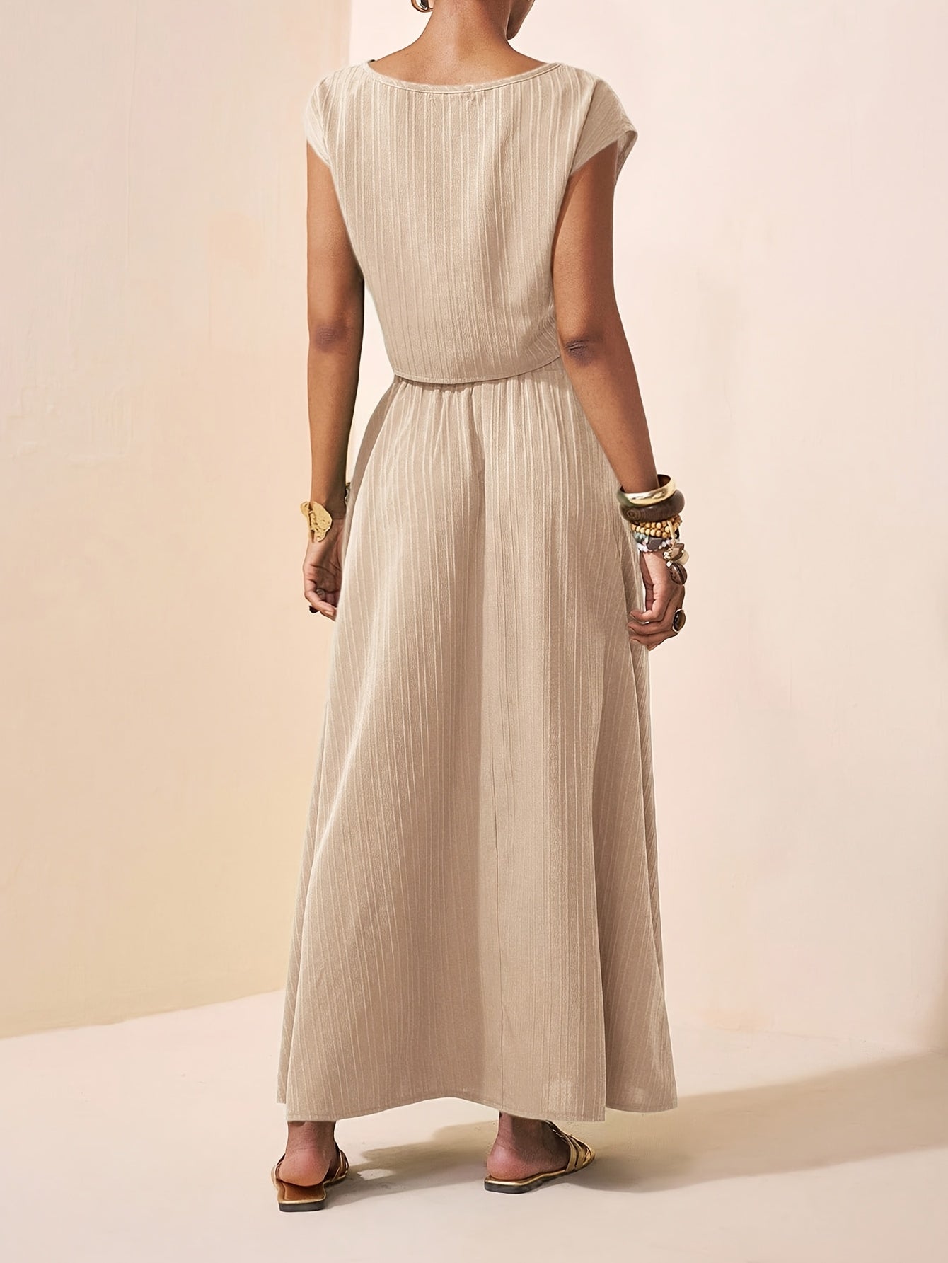 Conjunto de Top Corto Acanalado y Falda Maxi para Mujer-Sets for women-Casaluzia