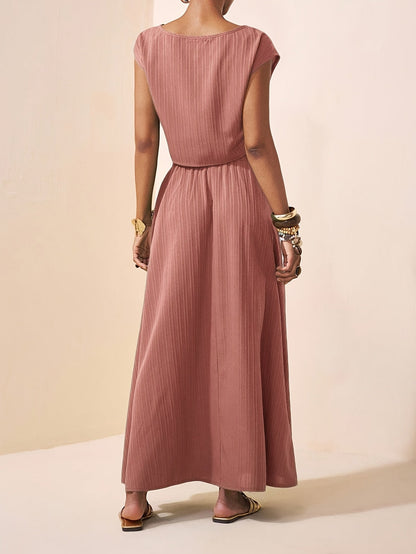 Conjunto de Top Corto Acanalado y Falda Maxi para Mujer-Sets for women-Casaluzia