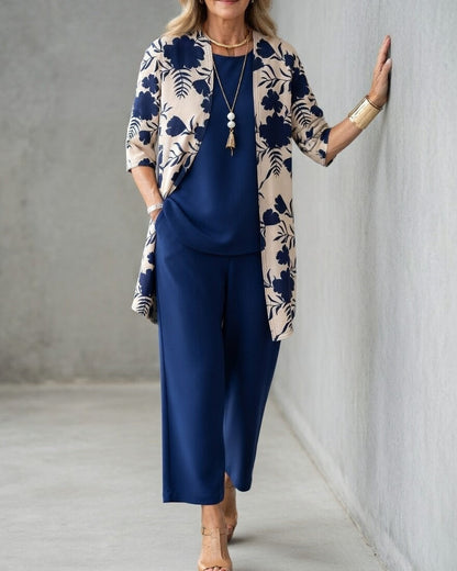Conjunto de tres piezas con estampado floral para mujer-Sets for women-Casaluzia