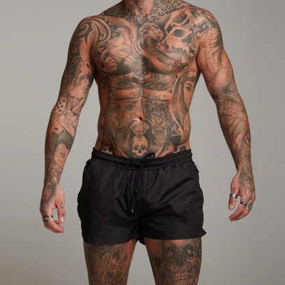De hombre: Bañador con cintura elástica y cordón-Swimwear for men-Casaluzia