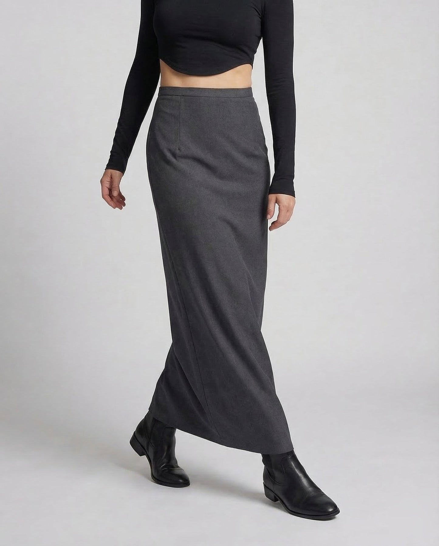 Falda larga para mujer con cintura alta y silueta recta-Skirt for women-Casaluzia