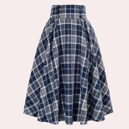Falda midi de mujer con cintura alta y pliegues-Skirt for women-Casaluzia