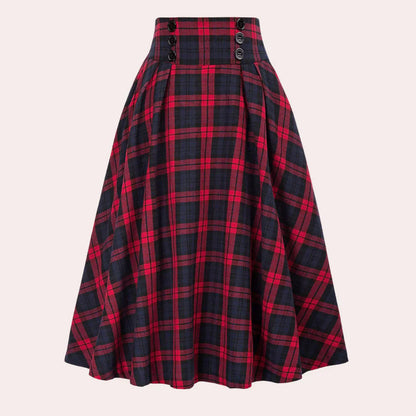 Falda midi de mujer con cintura alta y pliegues-Skirt for women-Casaluzia