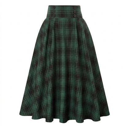 Falda midi de mujer con cintura alta y pliegues-Skirt for women-Casaluzia