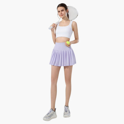 Falda pantalón de mujer de tiro alto con pliegues y cintura elástica-Skirt for women-Casaluzia