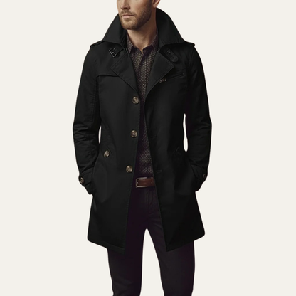 Gabardina entallada para hombre con cuello de muesca-Coats for men-Casaluzia