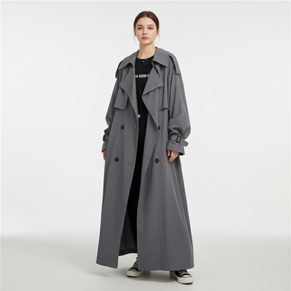 Gabardina larga oversize para mujer-coats for women-Casaluzia