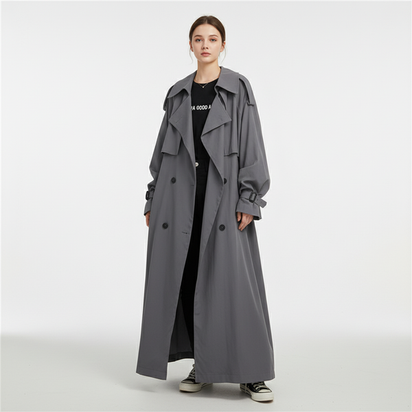 Gabardina larga oversize para mujer-coats for women-Casaluzia