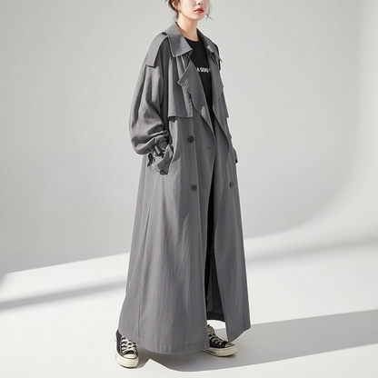 Gabardina larga oversize para mujer-coats for women-Casaluzia