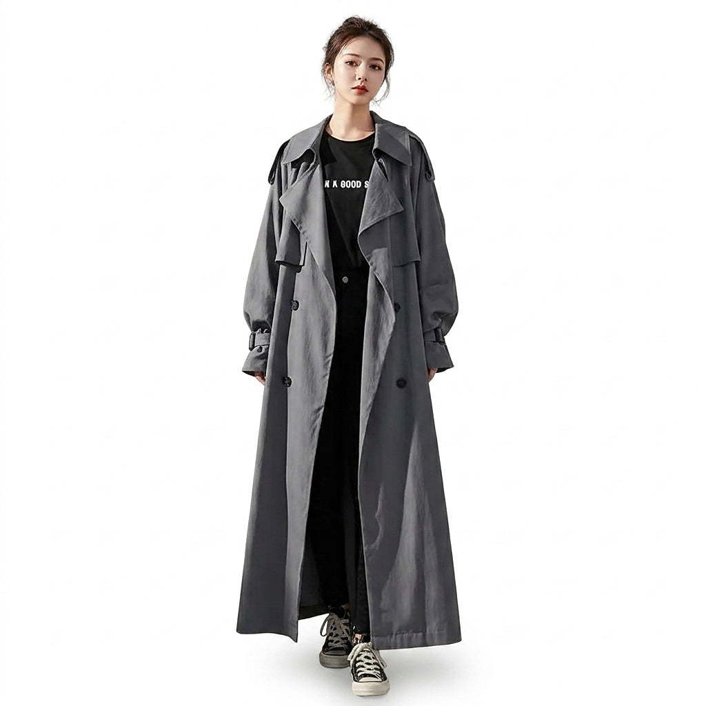 Gabardina larga oversize para mujer-coats for women-Casaluzia