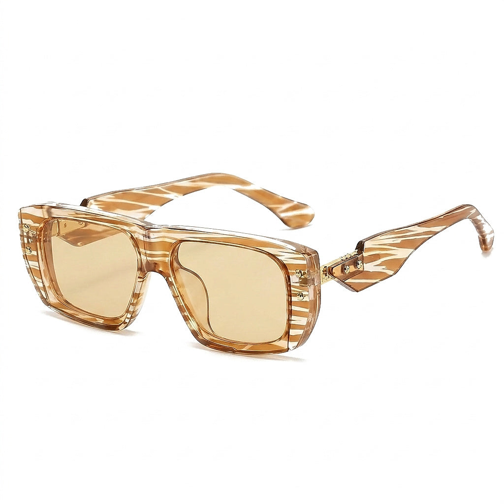Gafas de sol cuadradas con estampado y tachuelas para mujer-Glasses foor women-Casaluzia