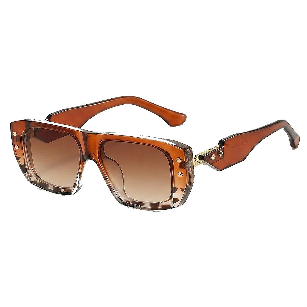 Gafas de sol cuadradas con estampado y tachuelas para mujer-Glasses foor women-Casaluzia