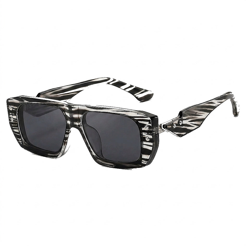 Gafas de sol cuadradas con estampado y tachuelas para mujer-Glasses foor women-Casaluzia