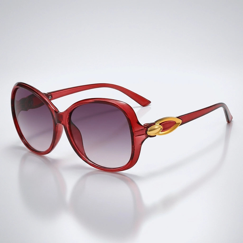 Gafas de sol de mariposa estampadas para mujer con detalles metálicos-Glasses for women-Casaluzia