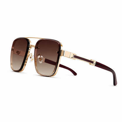 Gafas de sol para hombre con lentes angulares y puente doble-Glasses for men-Casaluzia