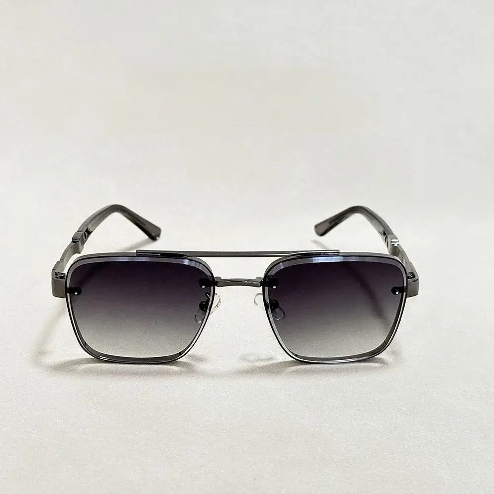 Gafas de sol para hombre con lentes angulares y puente doble-Glasses for men-Casaluzia