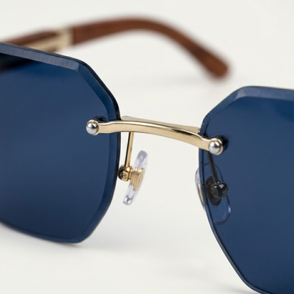 Gafas de sol para hombre con lentes geométricas y puente metálico-Glasses for men-Casaluzia