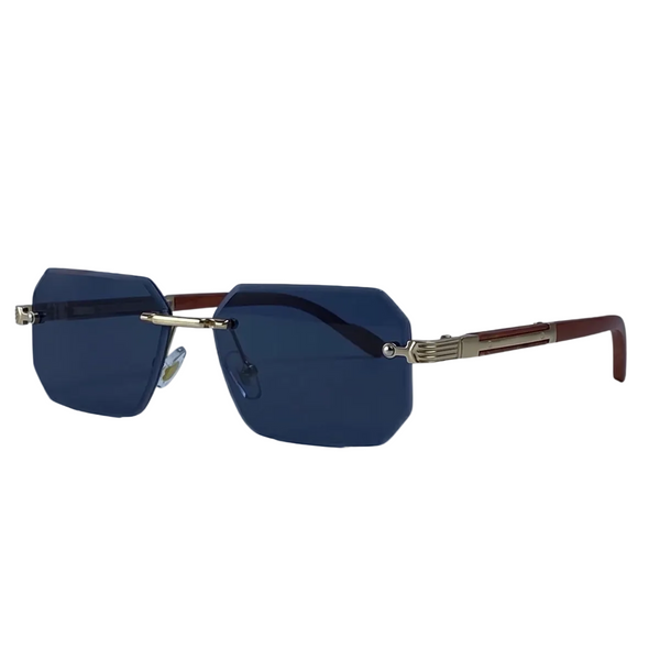 Gafas de sol para hombre con lentes geométricas y puente metálico