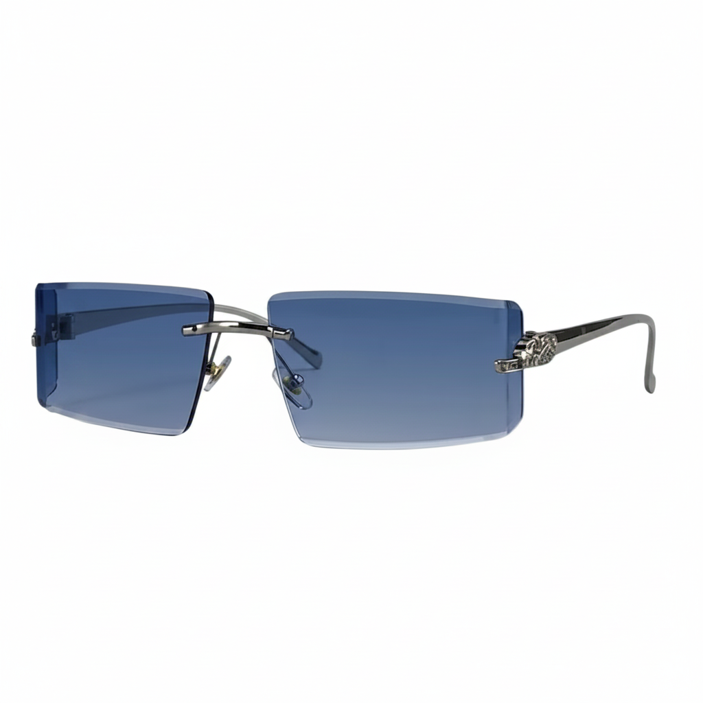 Gafas de sol para hombre con lentes rectangulares y detalle decorativo en las varillas-Glasses for men-Casaluzia