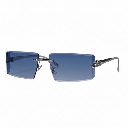 Gafas de sol para hombre con lentes rectangulares y detalle decorativo en las varillas-Glasses for men-Casaluzia