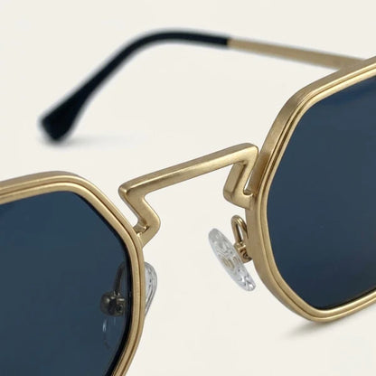 Gafas de sol para hombre con montura geométrica completa y puente angular-Glasses for men-Casaluzia