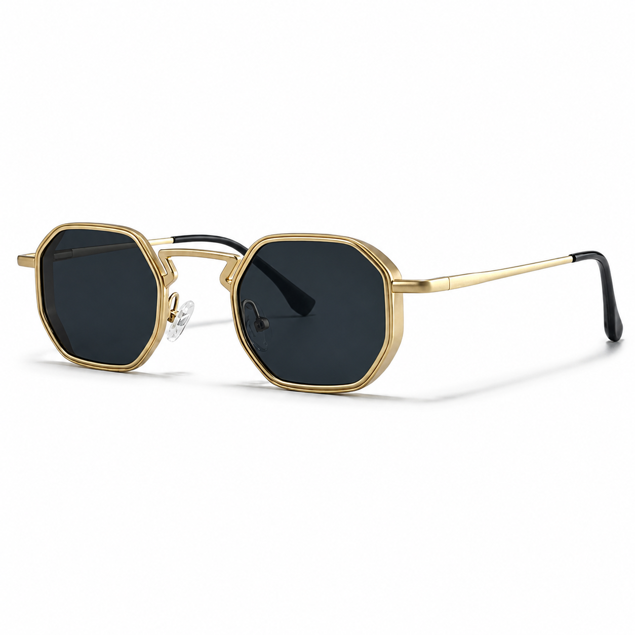 Gafas de sol para hombre con montura geométrica completa y puente angular-Glasses for men-Casaluzia