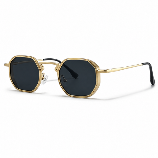 Gafas de sol para hombre con montura geométrica completa y puente angular-Glasses for men-Casaluzia