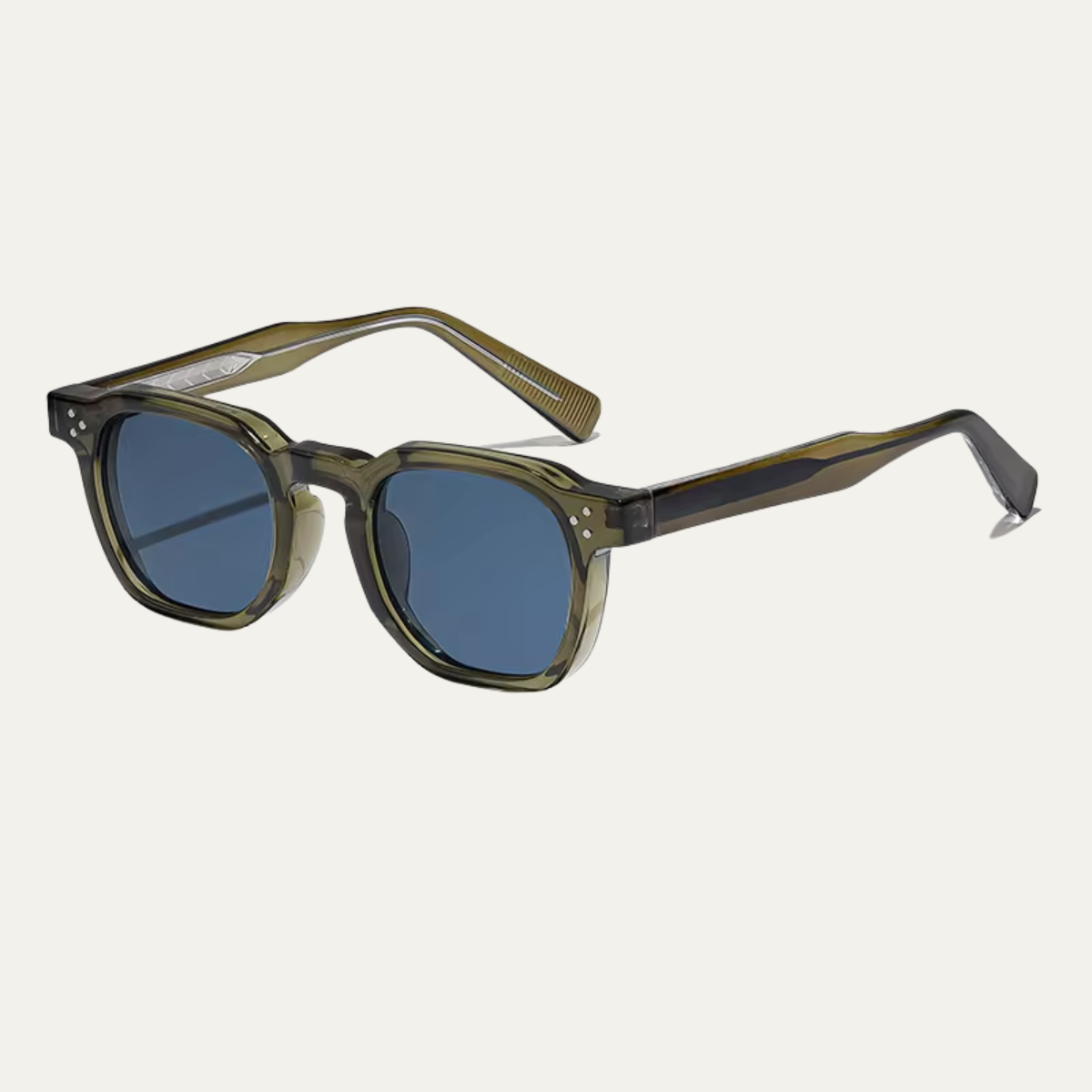 Gafas de sol para hombre con montura transparente cuadrada y varillas con patrón-Glasses for men-Casaluzia