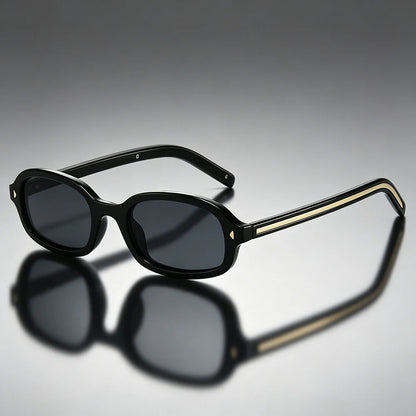 Gafas de sol unisex con montura ovalada y estampado de carey-Sunglasses-Casaluzia
