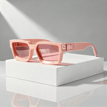 Gafas de sol unisex con montura rectangular y detalles metálicos-Sunglasses-Casaluzia