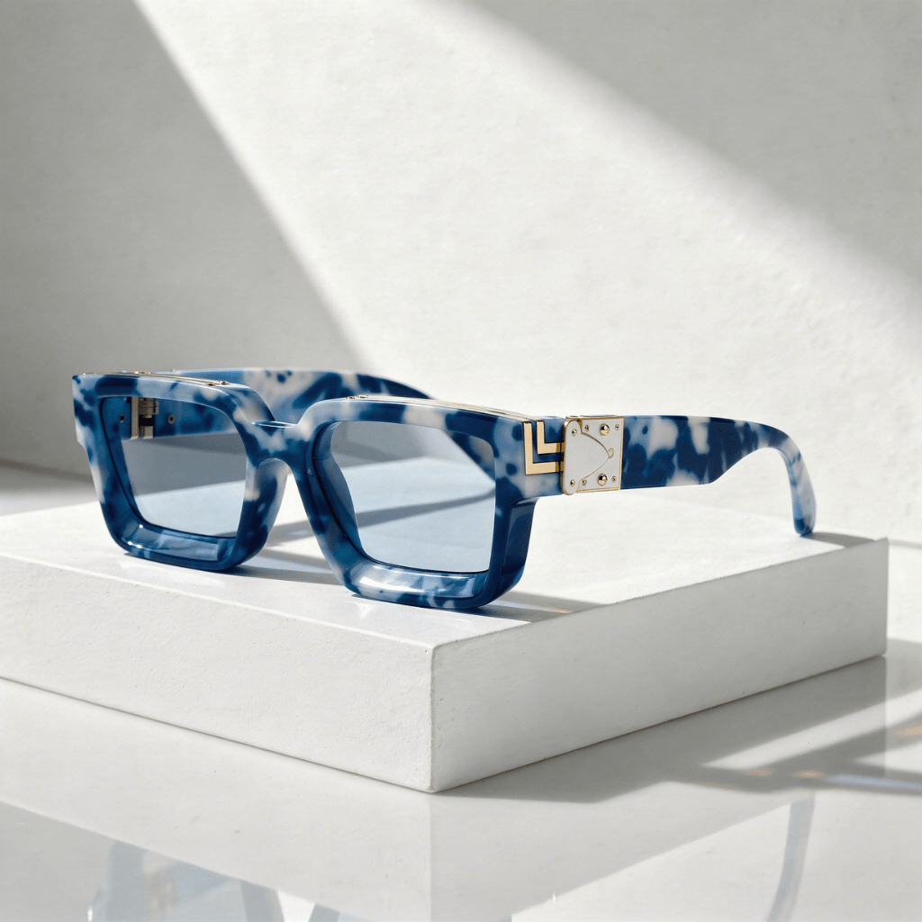Gafas de sol unisex con montura rectangular y detalles metálicos-Sunglasses-Casaluzia