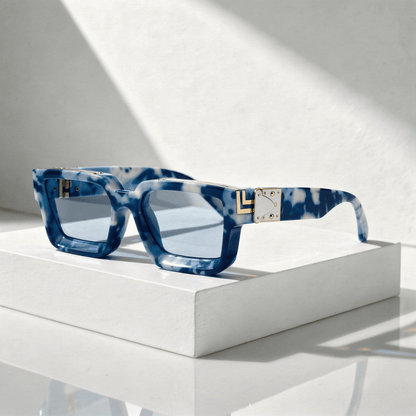 Gafas de sol unisex con montura rectangular y detalles metálicos-Sunglasses-Casaluzia