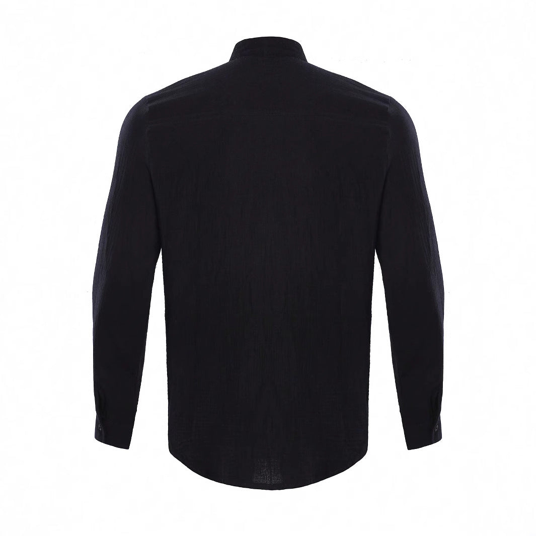 Hombre Camisa con cuello mandarín y cierre de botones-Shirts for men-Casaluzia