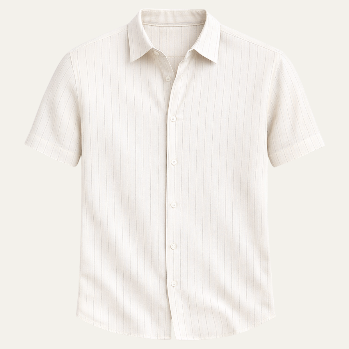 Hombre Camisa de manga corta con botones y bolsillo frontal y textura de rayas verticales-Shirts for men-Casaluzia