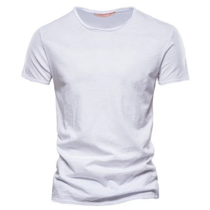 Hombre Camiseta de manga corta con cuello redondo y textura flameada-t-shirt for men-Casaluzia