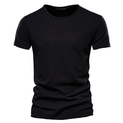 Hombre Camiseta de manga corta con cuello redondo y textura flameada-t-shirt for men-Casaluzia