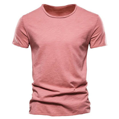 Hombre Camiseta de manga corta con cuello redondo y textura flameada-t-shirt for men-Casaluzia