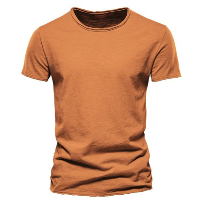 Hombre Camiseta de manga corta con cuello redondo y textura flameada-t-shirt for men-Casaluzia