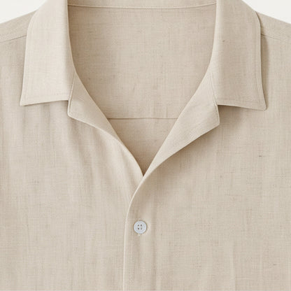 Hombre Conjunto de Camisa de Manga Corta con Cuello de Solapa y Pantalón con Cintura Elástica-Sets for Men-Casaluzia