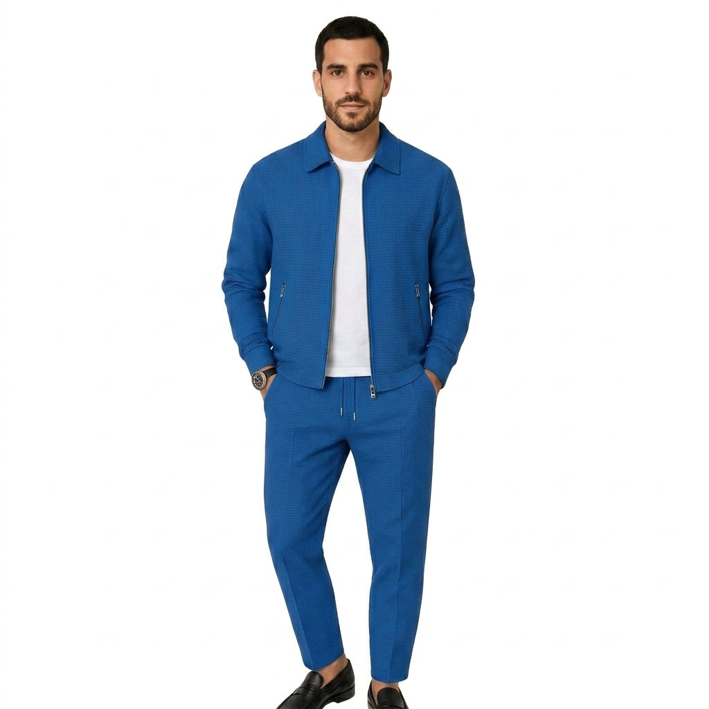 Hombre Conjunto de chaqueta con cremallera y pantalones con cordón-Sets for Men-Casaluzia