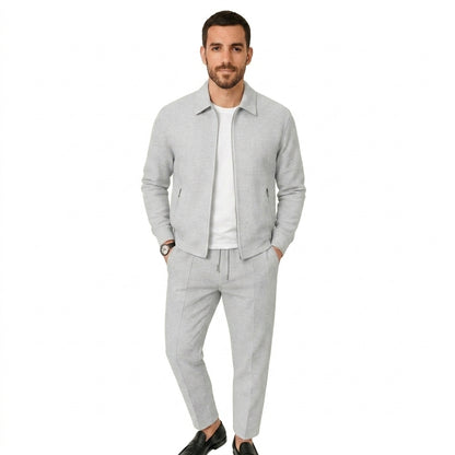 Hombre Conjunto de chaqueta con cremallera y pantalones con cordón-Sets for Men-Casaluzia