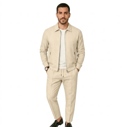 Hombre Conjunto de chaqueta con cremallera y pantalones con cordón-Sets for Men-Casaluzia