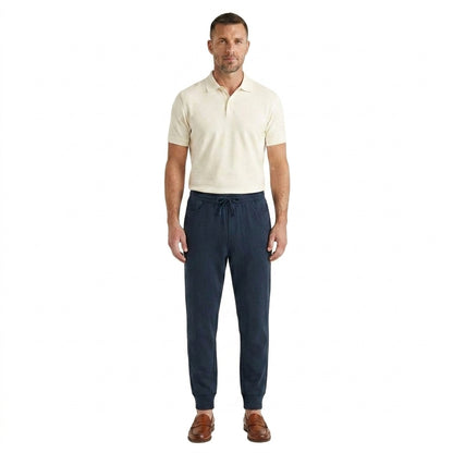 Hombre pantalones jogger con cintura elástica, cordón y puños elásticos-Pant for Men-Casaluzia