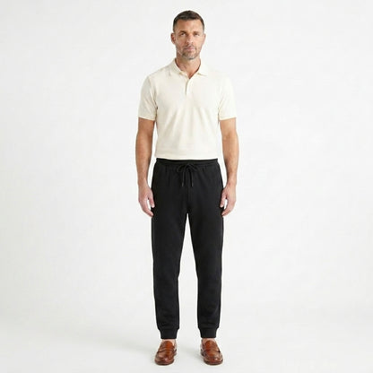 Hombre pantalones jogger con cintura elástica, cordón y puños elásticos-Pant for Men-Casaluzia