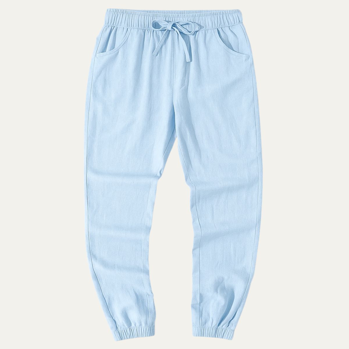 Hombre pantalones jogger con cintura elástica, cordón y puños elásticos-Pant for Men-Casaluzia