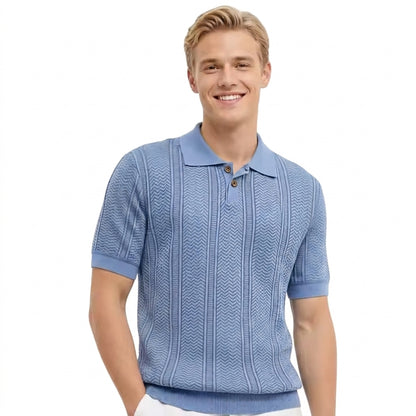 Hombre Polo de Punto con Tapeta de Botones-Shirts for men-Casaluzia